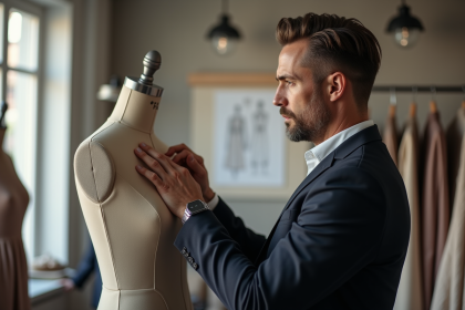 Designer mode homme en atelier créatif