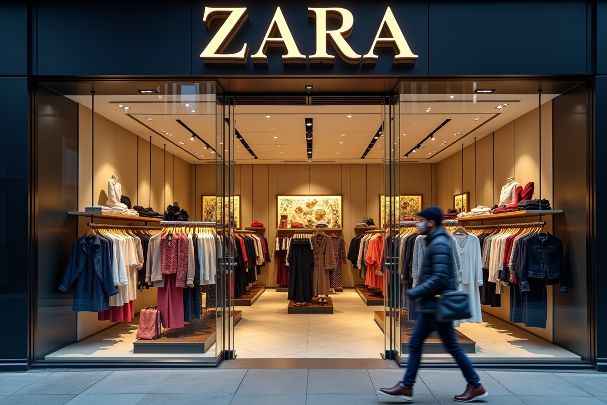 Intérieur d un magasin Zara avec vêtements tendance et logo visible